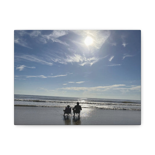 Beach Sunset Canvas Art, Stretched Canvas Print, Coastal Home Decor, Ocean Wall Art, Serene Landscape Painting