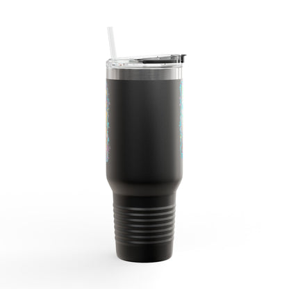 Insulated Travel Mug, Live Fit, 40oz Fitness Water Bottle, Gym Coffee Cup, Durable Travel Tumbler, Motivational Drinkware