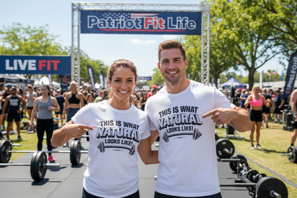 Funny Gym Weightlifting T-Shirt | This Is What Natural Looks Like Tee