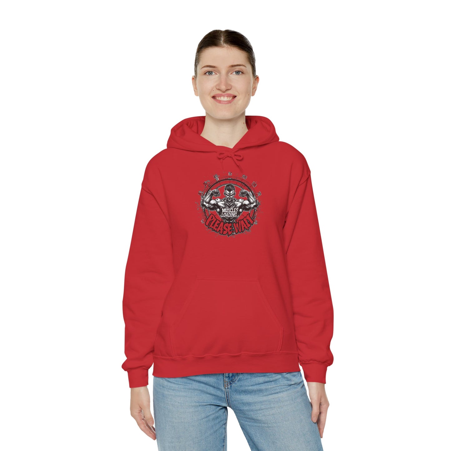 Unisex - Muscles Loading…Please Wait - Heavy Blend™ Hooded Sweatshirt - Motivational Fitness Hoodie - Workout Sweatshirt - Gym Apparel - Inspirational Gift - Holiday Gift