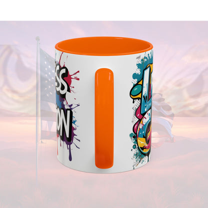 Vibrant   Ceramic  Mug    Inspirational      Let's Go!     Graffiti  Mug      Coffee Mug        Progress  Not  Perfection   Sizes   11oz  &  15oz    Birthday Gift   Graduation Gift    8  Different  Color Options