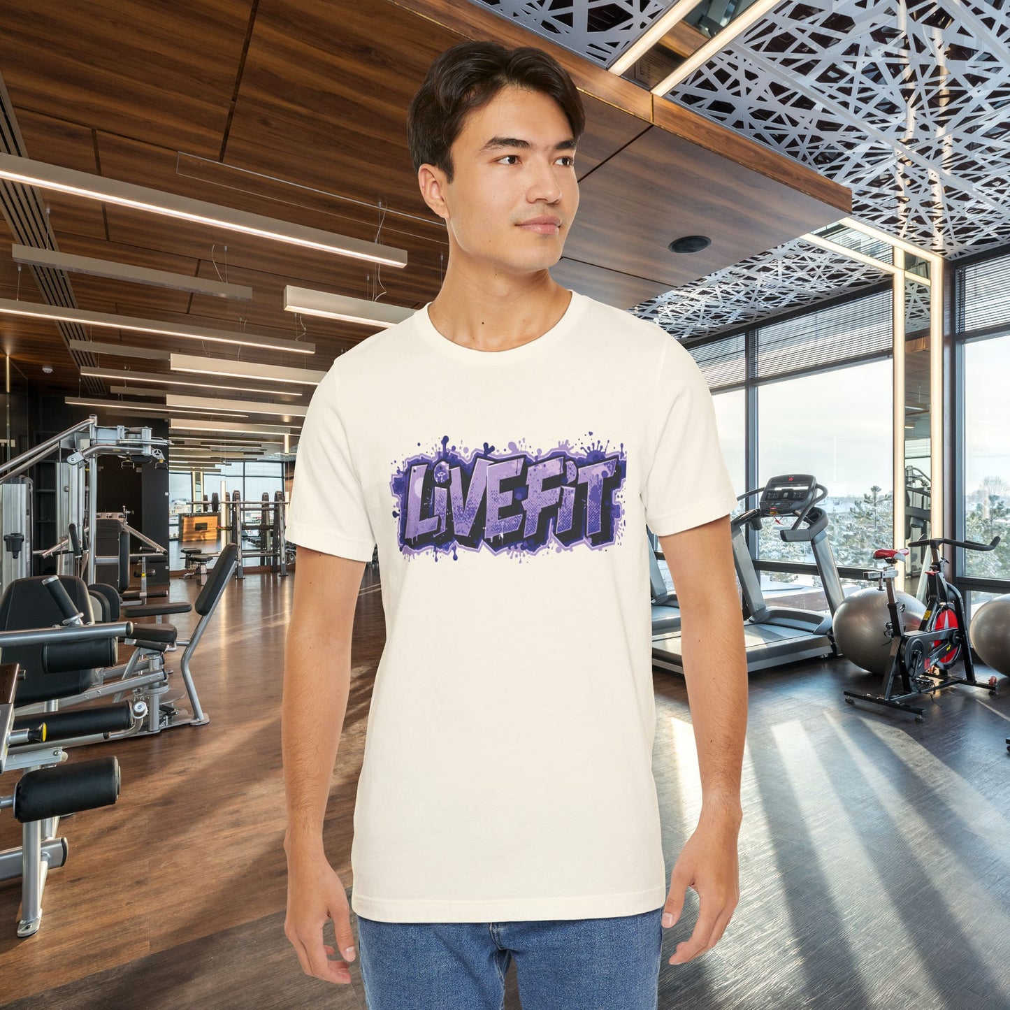 Live Fit Unisex Tee -  Fitness Shirt -  Motivational Graphic Tee -  Workout Apparel -  Casual Wear -  Gift for Gym Lovers -  Active Lifestyle -