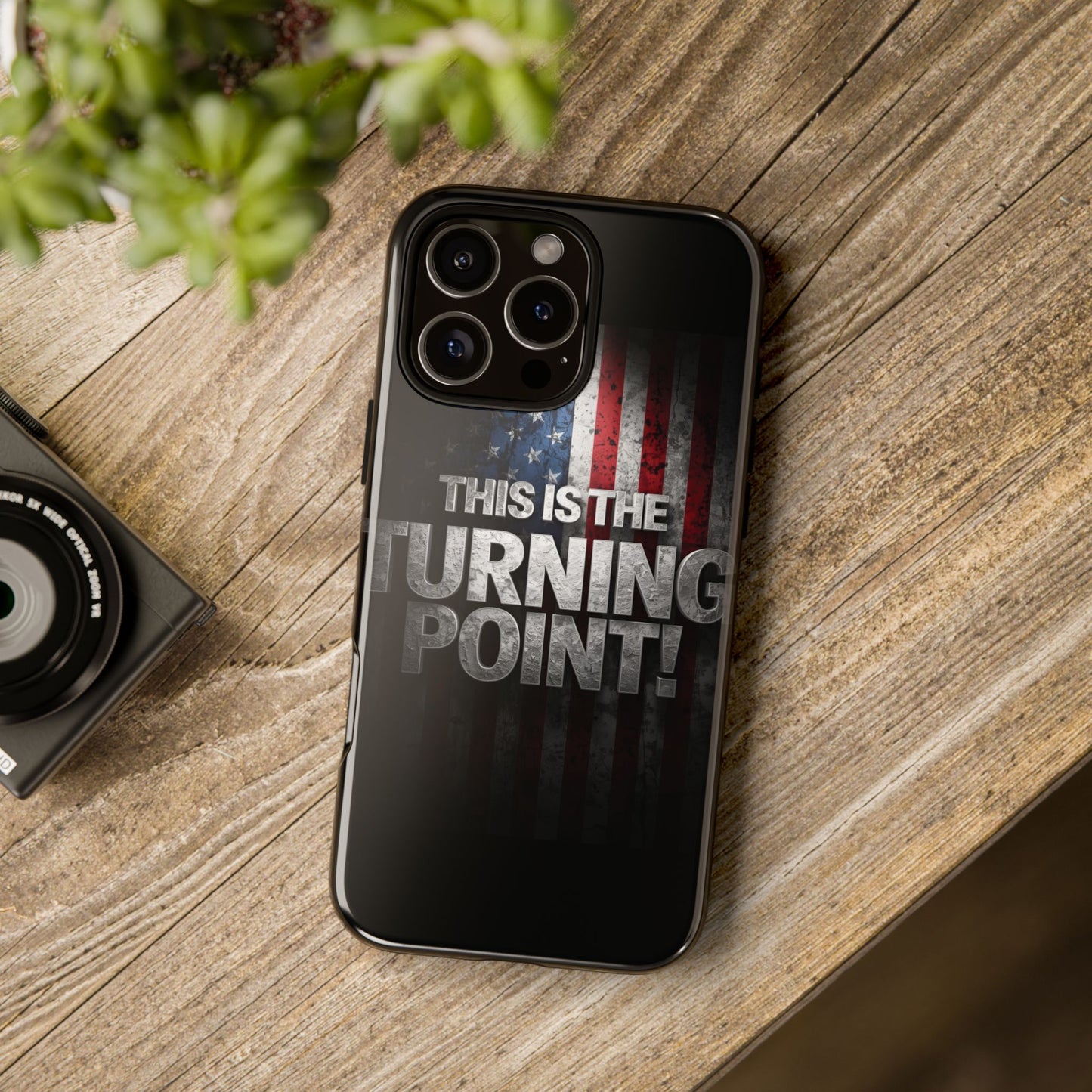 Stunning Patriotic Protective Cell Phone Case -  Charlie Kirk - This Is The Turning Point! - Red White Blue - Beautiful American Flag Backdrop Design - Perfect Gift for Everyday Use, Durable Cover, Stylish Protection