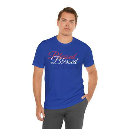 Red White Blue  Blessed  Design Unisex Tee