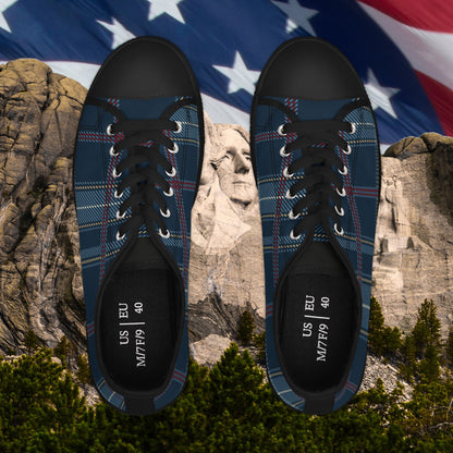 🇺🇸 Plaid Blue 🇺🇸 Low Top Sneakers 🇺🇸 Comfortable 🇺🇸Casual Footwear 🇺🇸 for Every Occasion 🇺🇸