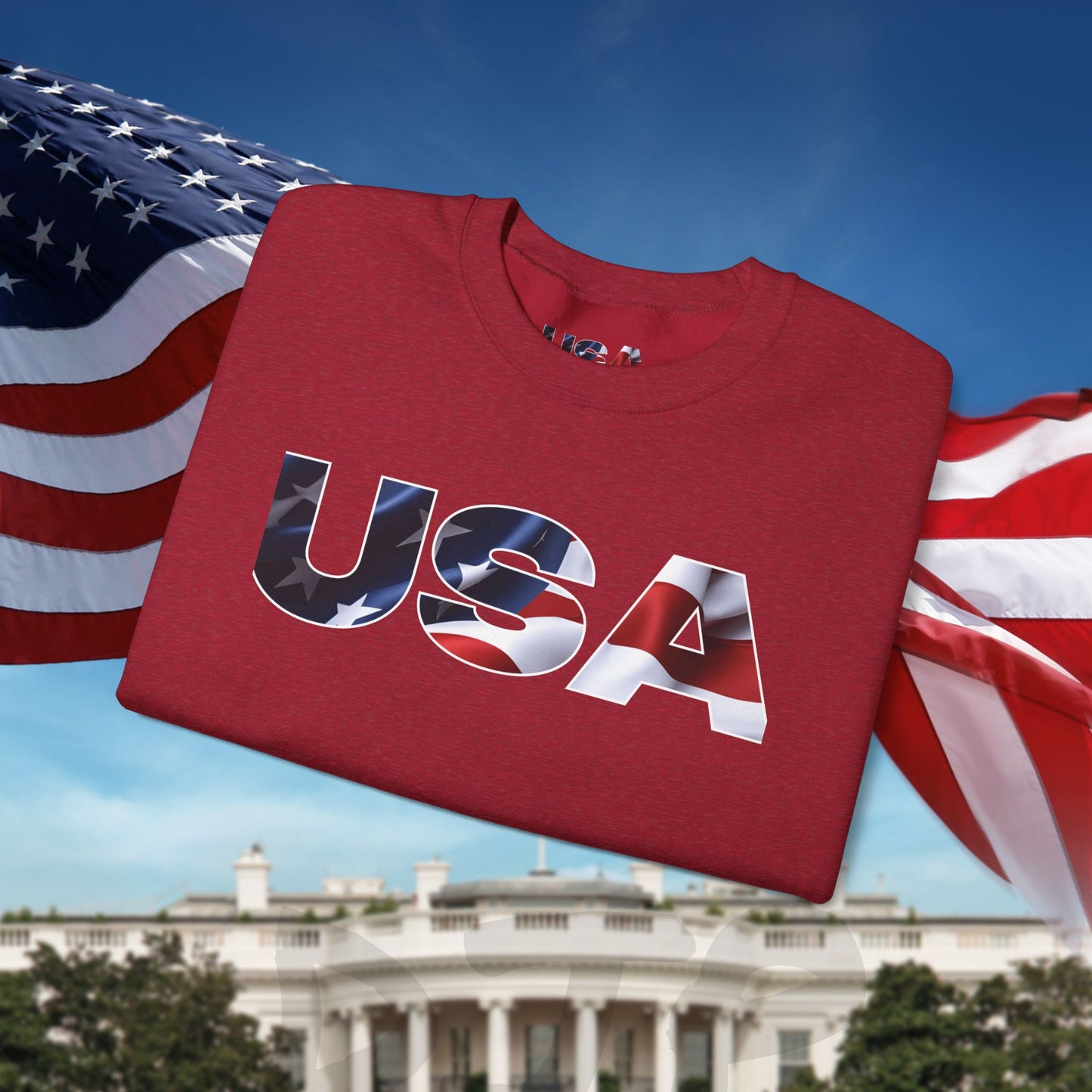 Patriotic USA Crewneck Sweatshirt - Unisex Heavy Blend - American Pride - National Pride Gift - S-5XL