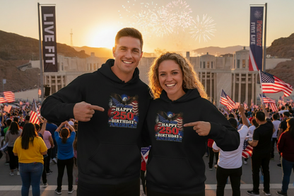 1776–2026 Happy 250th Birthday America!!! Hoodie | Patriotic Eagle & Flag Sweatshirt