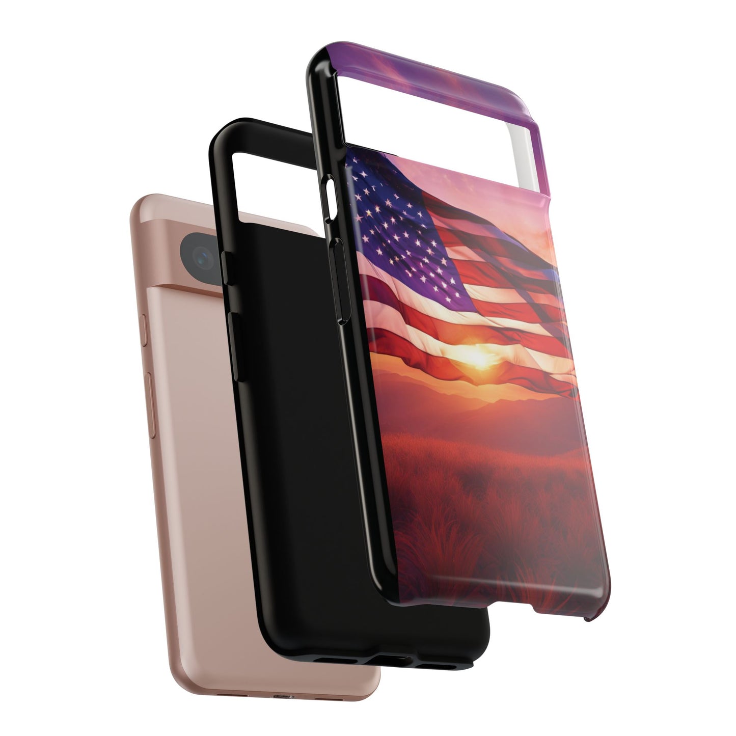 Stylish Phone Case - American Flag At Sunset Design - Patriotic Gift for Veterans - Independence Day -  Summer Vibes -