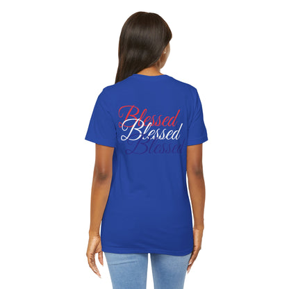 Red White Blue  Blessed  Design Unisex Tee
