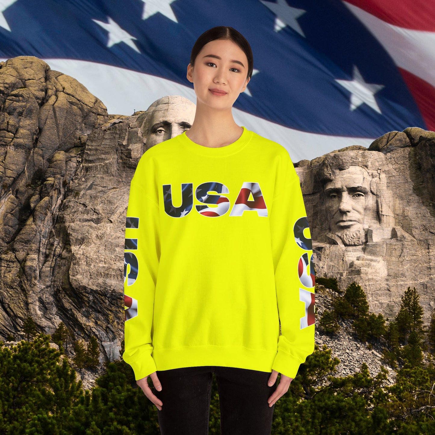 Patriotic USA Crewneck Sweatshirt - Unisex Heavy Blend - American Pride - National Pride Gift - S-5XL