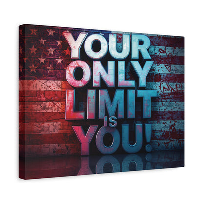 Gallery Wrapped - Motivational Canvas Wall Art - Your Only Limit Is You! - Inspirational Decor for Home Office - Inspirational Gift - Vintage American Flag - Limitless Living - Personal [...]