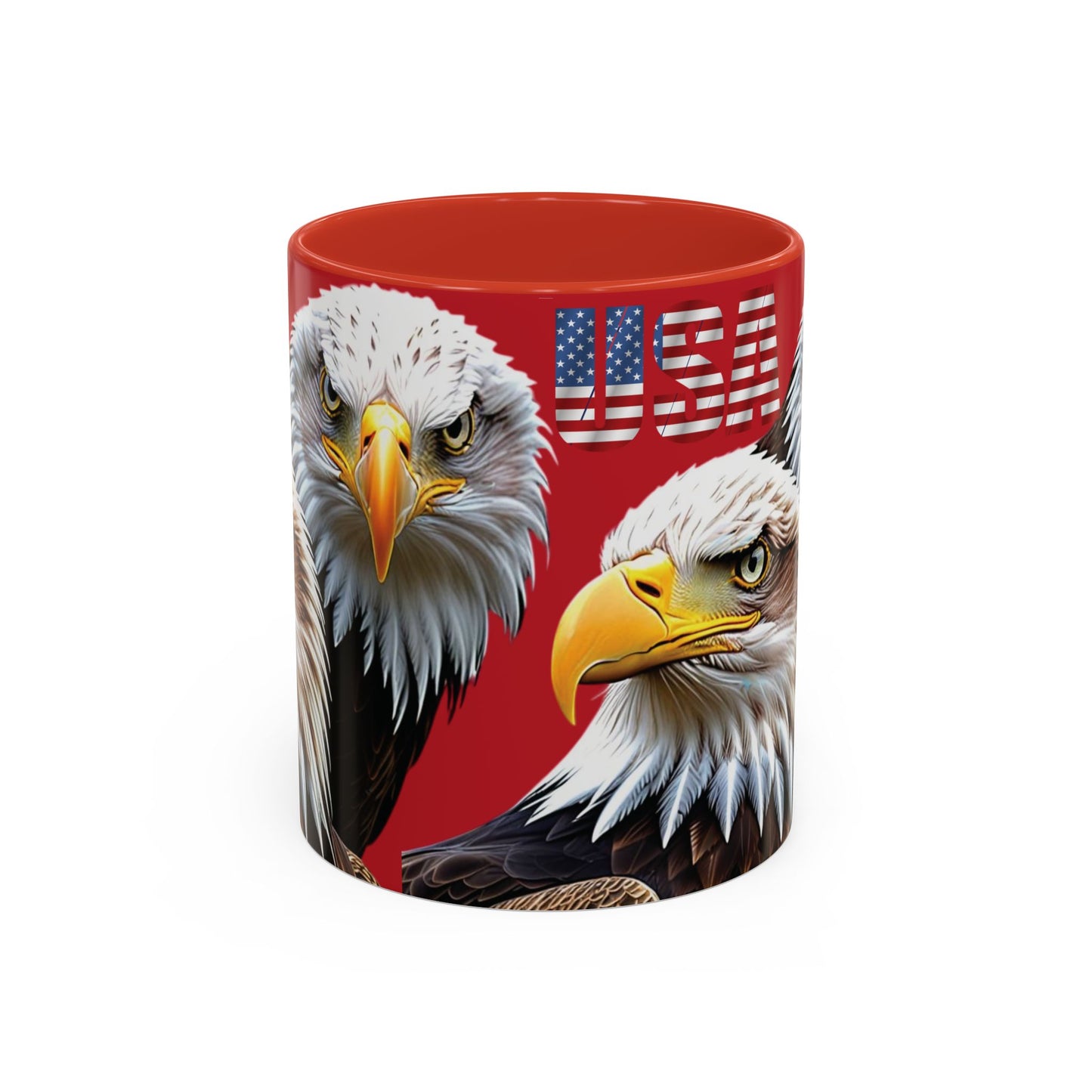 Patriotic Bald Eagle Accent Mug - Red White & Blue - 11oz/15oz - 4 Colors