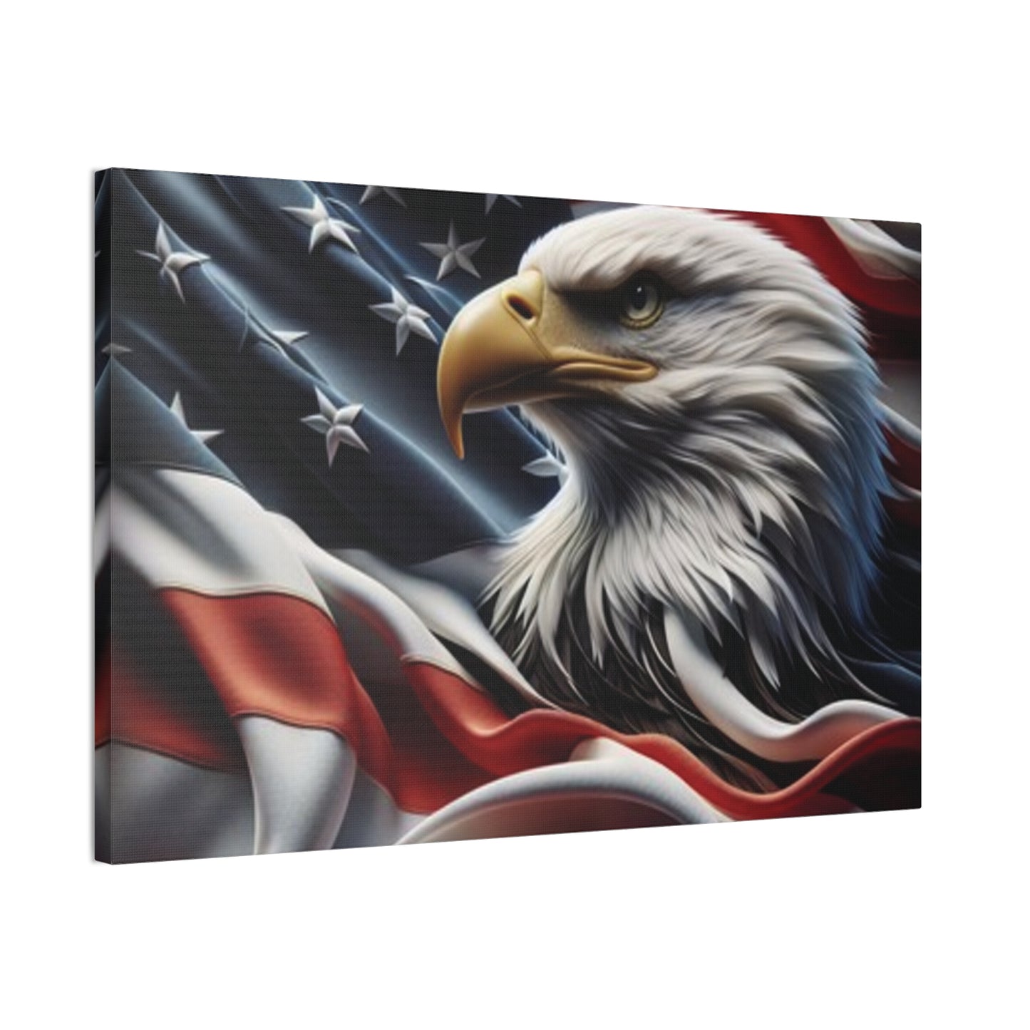 Patriotic Canvas Wall Art - American Eagle - American Flag Background Design - Red White Blue - Home Decor for Veterans -  Memorial Day -  Independence Day -  Holiday Gifts -