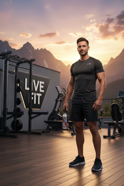 Vibrant - LIVE FIT - Stainless Steel  - 20oz - Water Bottle - Flip Top Spout - With Straw - Eco-Friendly - Fitness