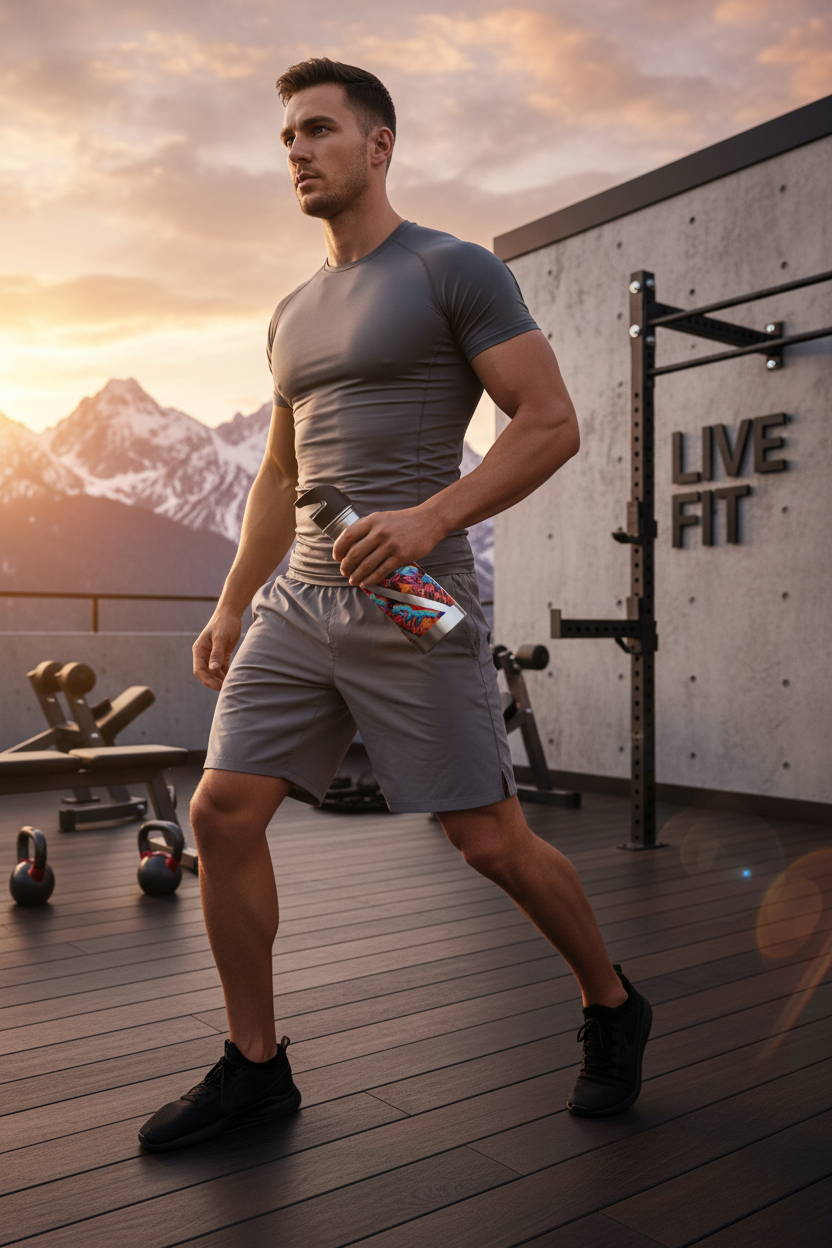 Vibrant - LIVE FIT - Stainless Steel  - 20oz - Water Bottle - Flip Top Spout - With Straw - Eco-Friendly - Fitness