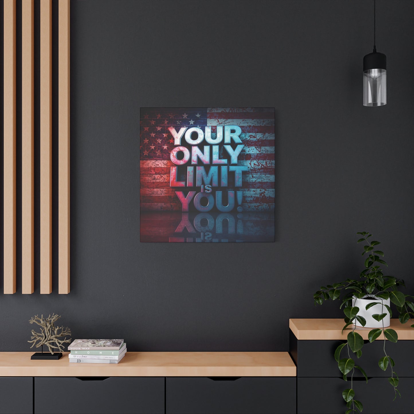 Gallery Wrapped - Motivational Canvas Wall Art - Your Only Limit Is You! - Inspirational Decor for Home Office - Inspirational Gift - Vintage American Flag - Limitless Living - Personal [...]