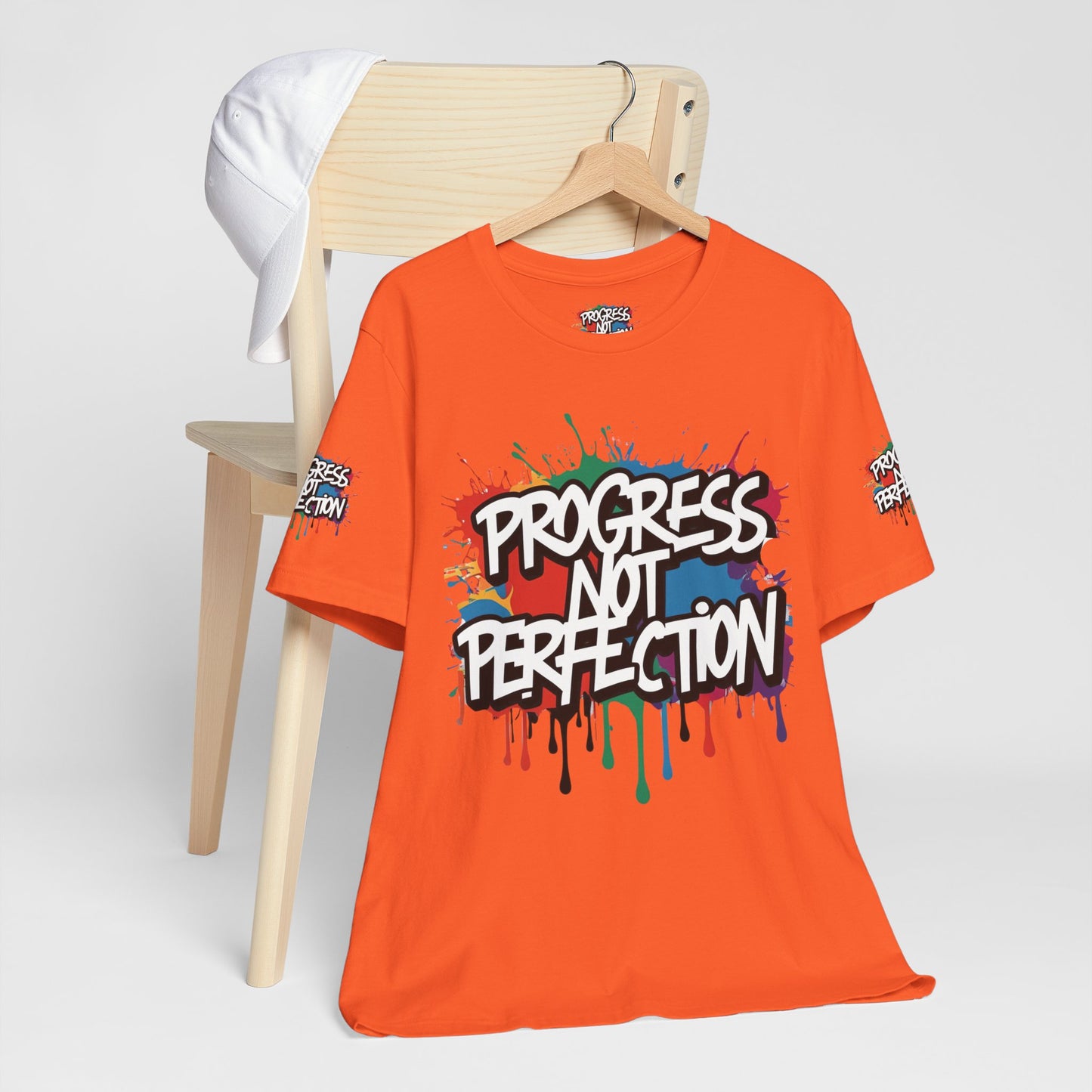 💥 Vibrant   💥   Eye-catching   💥   Motivational    💥 All  Over Print   💥 Unisex T-shirt  💥   Progress  Not  Perfection   💥  Art-Inspired   💥  Apparel  💥  Sizes  XS  x  4XL 💥