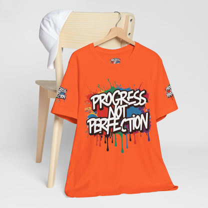 💥 Vibrant   💥   Eye-catching   💥   Motivational    💥 All  Over Print   💥 Unisex T-shirt  💥   Progress  Not  Perfection   💥  Art-Inspired   💥  Apparel  💥  Sizes  XS  x  4XL 💥