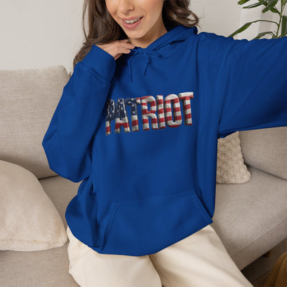 Patriot Flag Hoodie — American Flag 'PATRIOT' Graphic Hooded Sweatshirt
