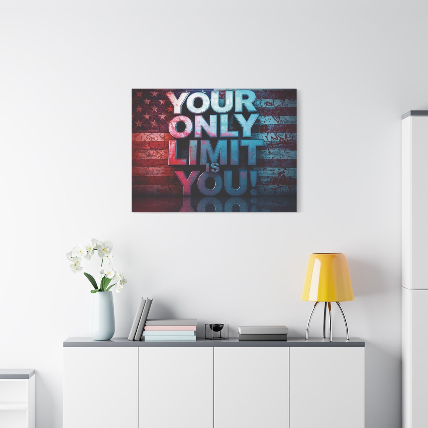 Motivational Wall Art Canvas, Your Only Limit Is You! Inspirational Decor for Home Office, Inspirational Gift, American Flag, Limitless Living, Personal [...]