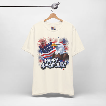 Happy 4th of July Graphic T-Shirt - Patriotic Bald Eagle - American Flag Tee - XS-4XL
