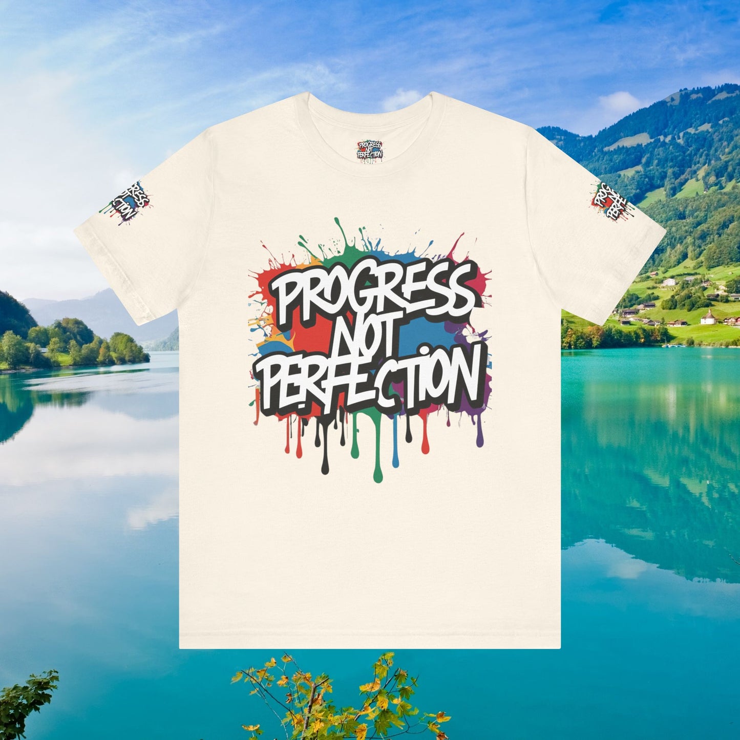 💥 Vibrant   💥   Eye-catching   💥   Motivational    💥 All  Over Print   💥 Unisex T-shirt  💥   Progress  Not  Perfection   💥  Art-Inspired   💥  Apparel  💥  Sizes  XS  x  4XL 💥