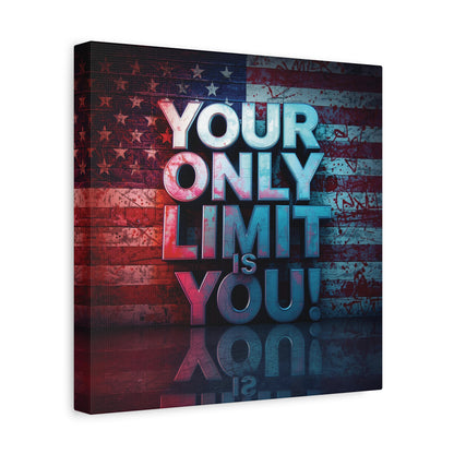 Gallery Wrapped - Motivational Canvas Wall Art - Your Only Limit Is You! - Inspirational Decor for Home Office - Inspirational Gift - Vintage American Flag - Limitless Living - Personal [...]