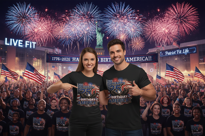 Happy 250th Birthday America T-Shirt | Patriotic Eagle Flag & Fireworks 4th of July Tee