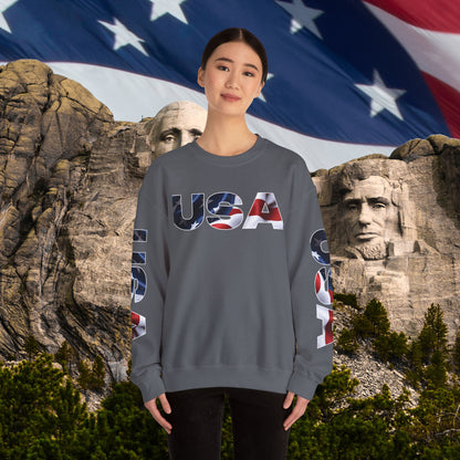 Patriotic USA Crewneck Sweatshirt - Unisex Heavy Blend - American Pride - National Pride Gift - S-5XL