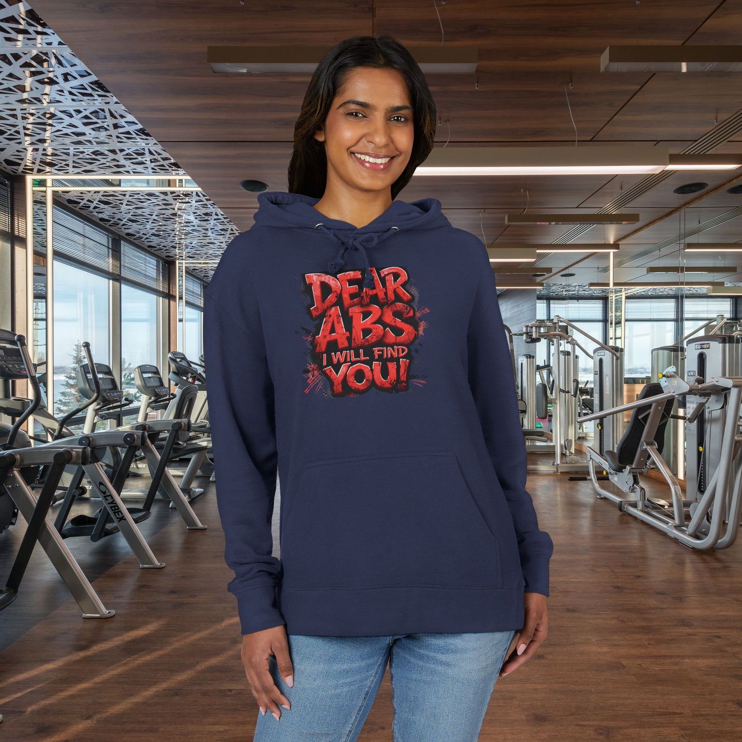 Dear Abs I Will Find You! - Unisex French Terry Hoodie - Motivational Fitness Apparel -