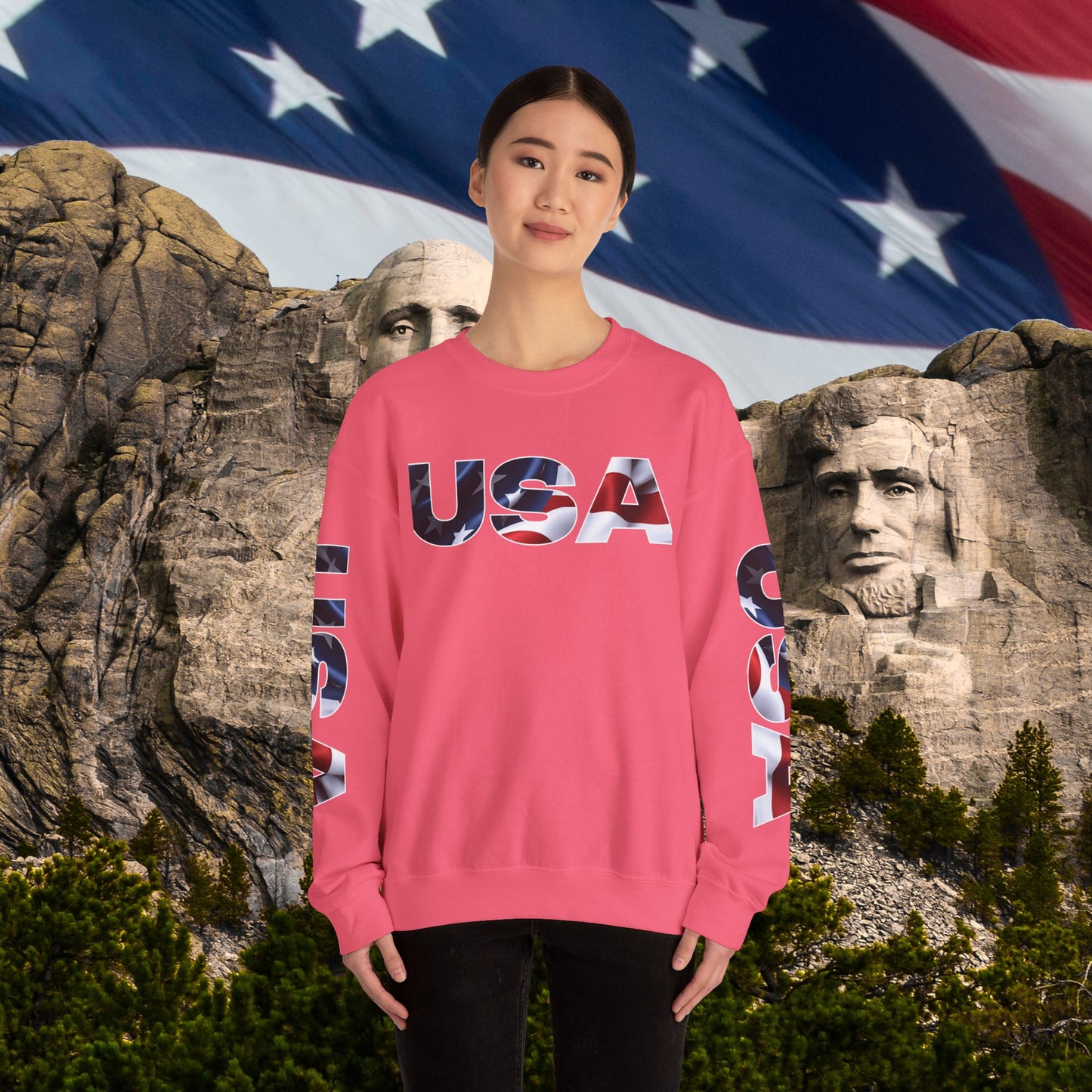 Patriotic USA Crewneck Sweatshirt - Unisex Heavy Blend - American Pride - National Pride Gift - S-5XL