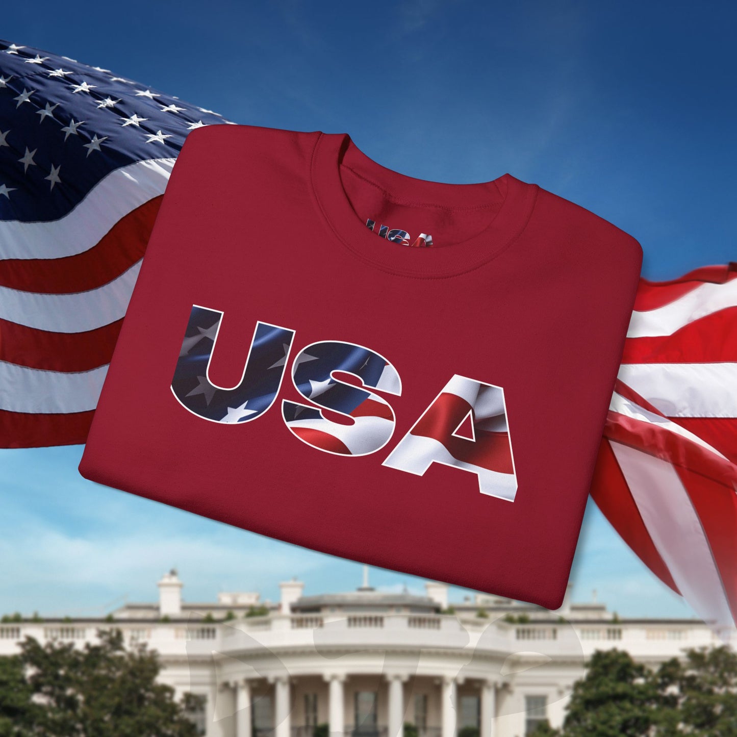 Patriotic USA Crewneck Sweatshirt - Unisex Heavy Blend - American Pride - National Pride Gift - S-5XL