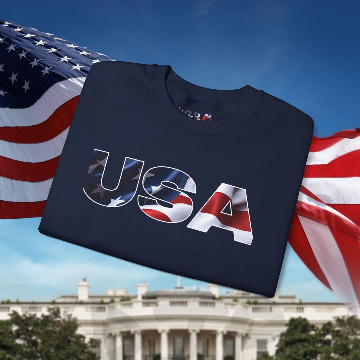 Patriotic USA Crewneck Sweatshirt - Unisex Heavy Blend - American Pride - National Pride Gift - S-5XL