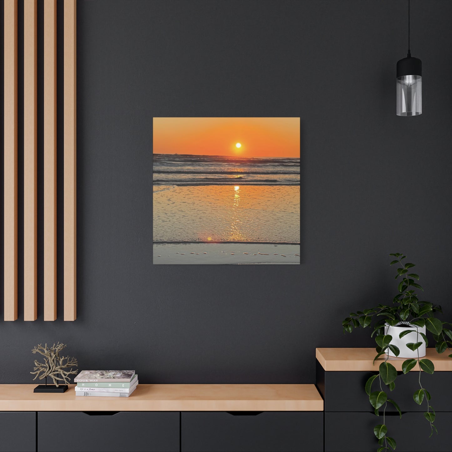 Stunning Sunset Beach Canvas Print, Ocean Decor, Wall Art, Home Decor, Coastal Artwork for Living Room