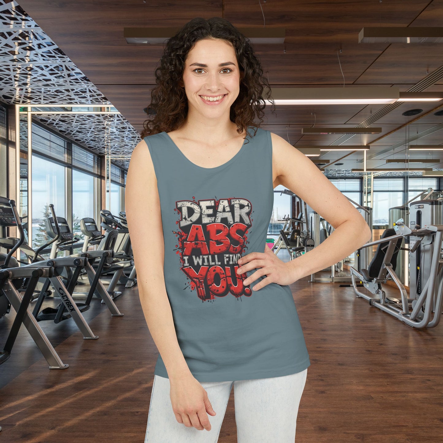 Dear Abs I Will Find You! - Garment-Dyed Tank Top - Funny Gym Tank - Unisex Fitness Apparel - XS-3XL