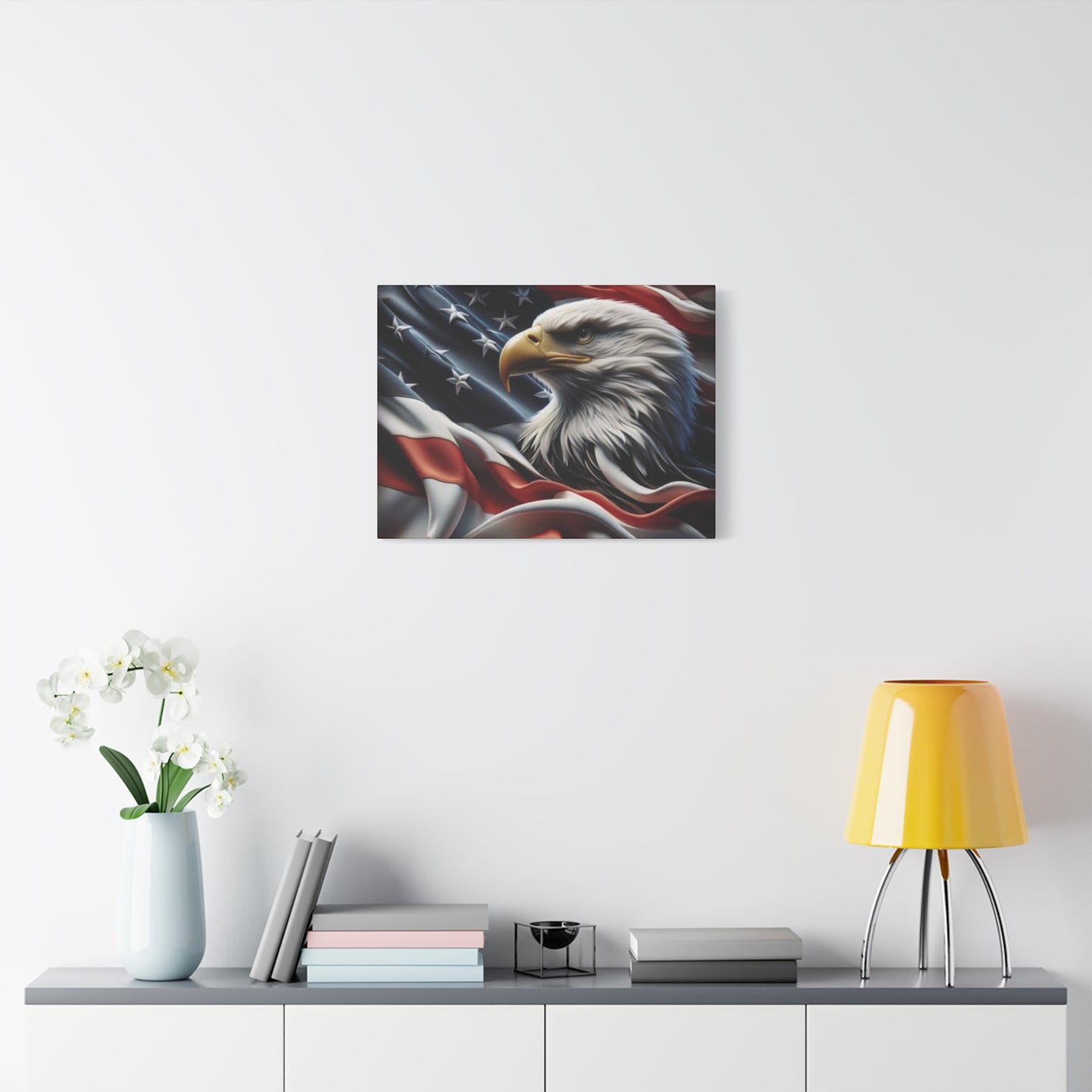 Patriotic Eagle Gallery Wrapped Canvas Art - American Flag Wall Decor - Red White Blue - USA Pride - Holiday Gift -  4th of July Home Decoration - Veteran Gift -  USA Theme Art - Print On Sides - Mirror Sides -