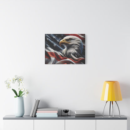 Patriotic Eagle Gallery Wrapped Canvas Art - American Flag Wall Decor - Red White Blue - USA Pride - Holiday Gift -  4th of July Home Decoration - Veteran Gift -  USA Theme Art - Print On Sides - Mirror Sides -