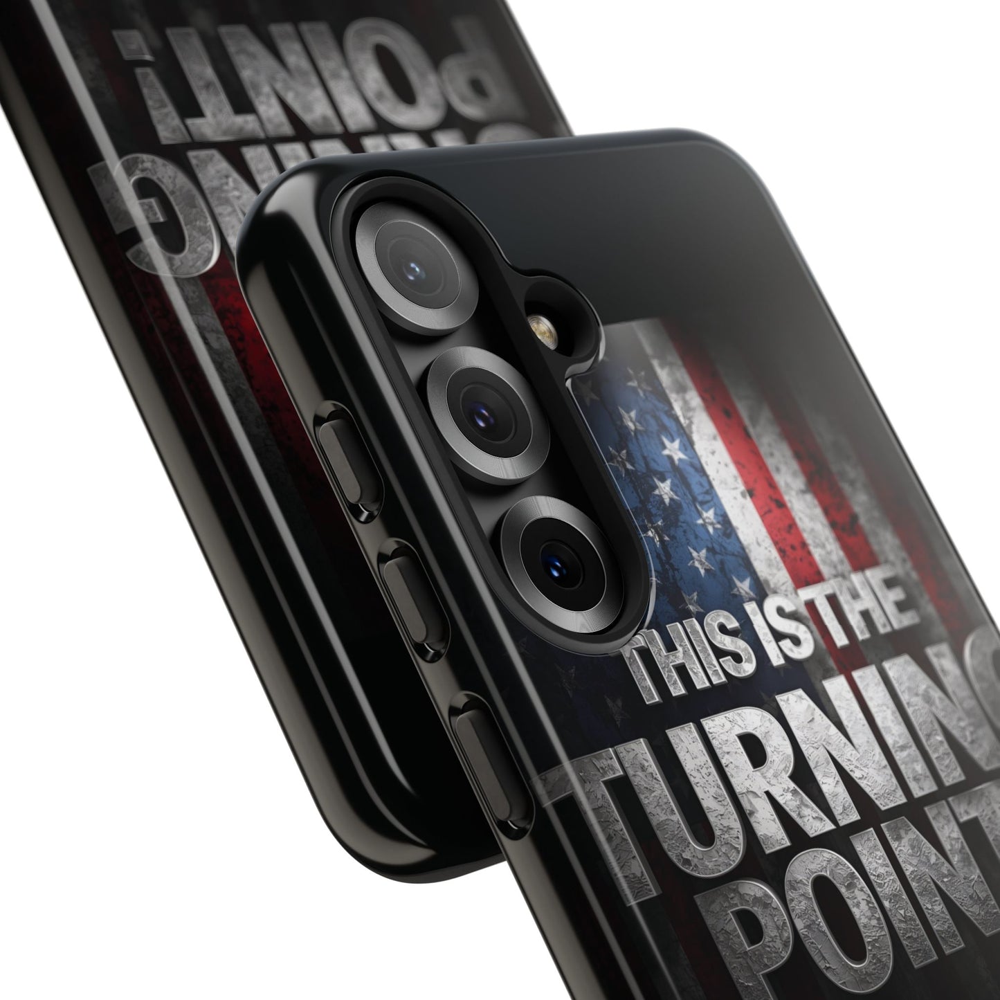 Stunning Patriotic Protective Cell Phone Case -  Charlie Kirk - This Is The Turning Point! - Red White Blue - Beautiful American Flag Backdrop Design - Perfect Gift for Everyday Use, Durable Cover, Stylish Protection
