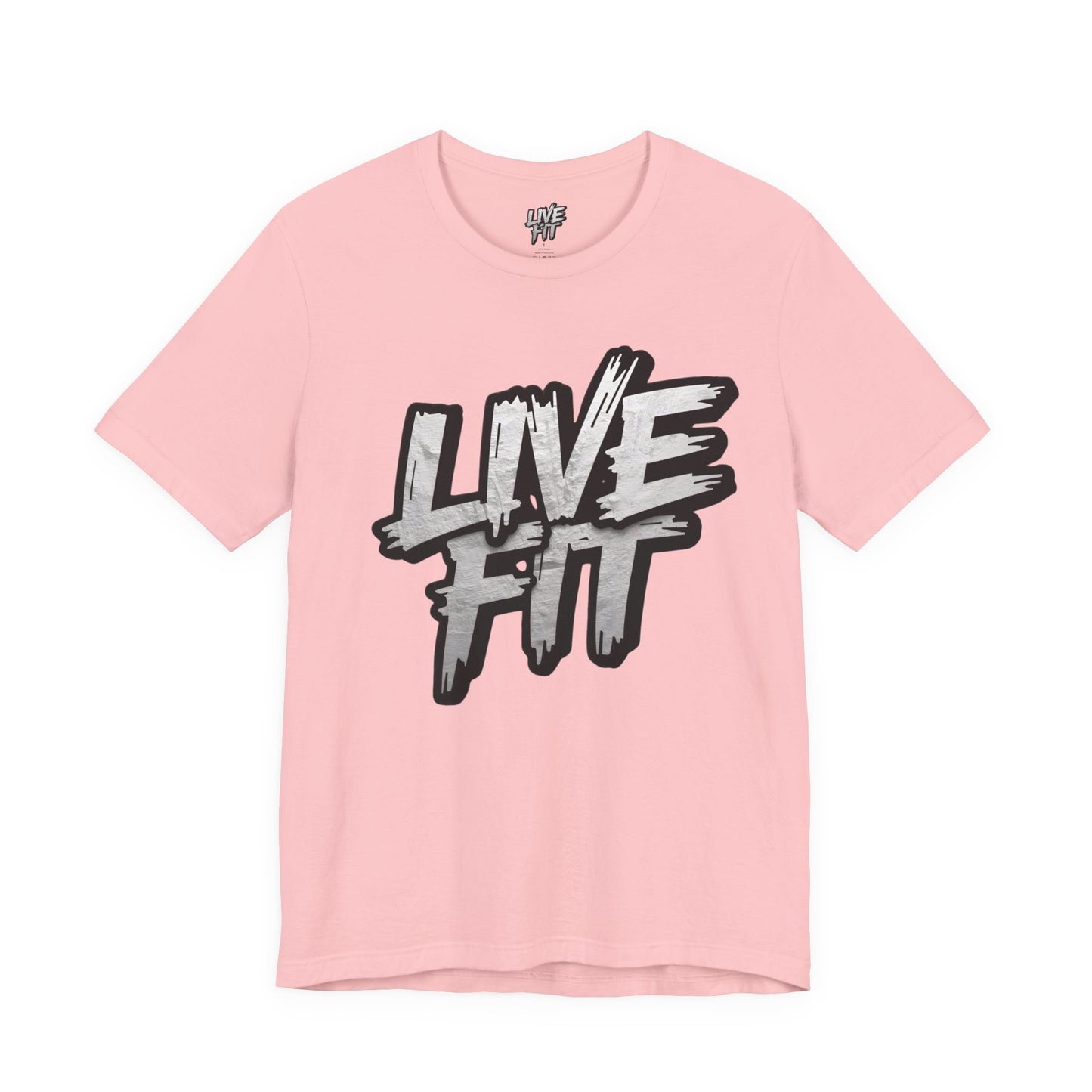 LIVE FIT Unisex Jersey Tee - Fitness Shirt - XS - 4XL -  Workout Apparel -  Motivational T-Shirt - Casual Wear - Gift for Fitness Enthusiasts