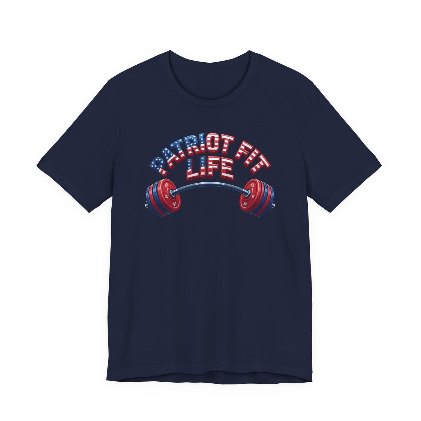 Patriot Fit Life T-Shirt — American Flag Barbell Fitness Tee