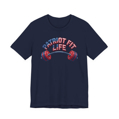 Patriot Fit Life T-Shirt — American Flag Barbell Fitness Tee