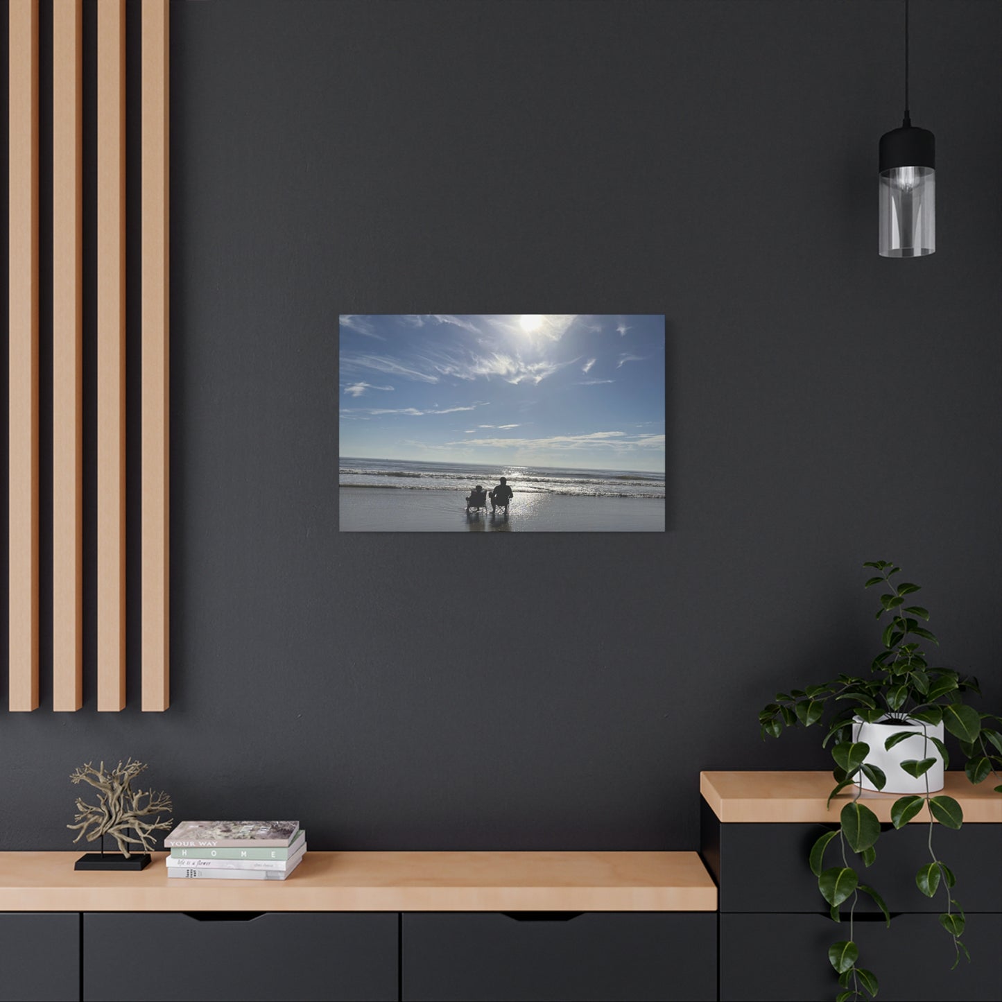 Beach Sunset Canvas Art, Stretched Canvas Print, Coastal Home Decor, Ocean Wall Art, Serene Landscape Painting