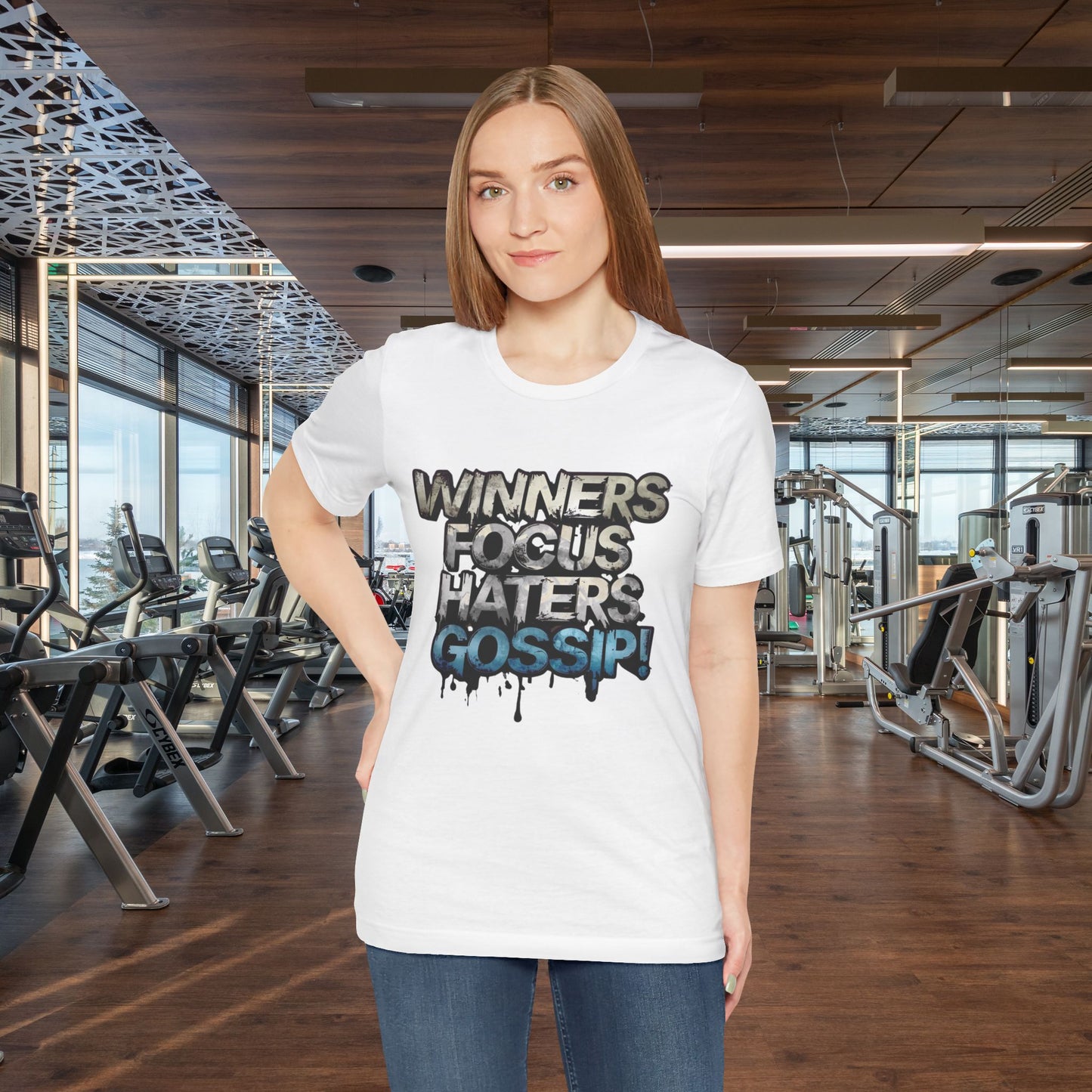 Winners Focus Haters Gossip! Tee - Motivational Graphic Shirt -  Unisex Tee for Casual Wear -  Gift for Friends -  Streetwear Fashion