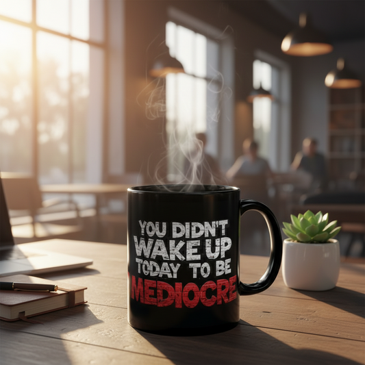 Black Motivational Coffee Mug — You Didn’t Wake Up Today to Be Mediocre - Fitness