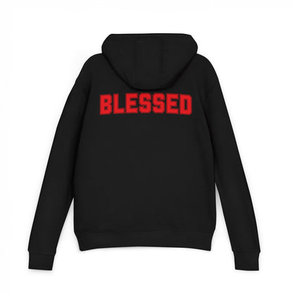 Blessed Hoodie — Red Text - Black Pullover - Sizes - XS - 3XL