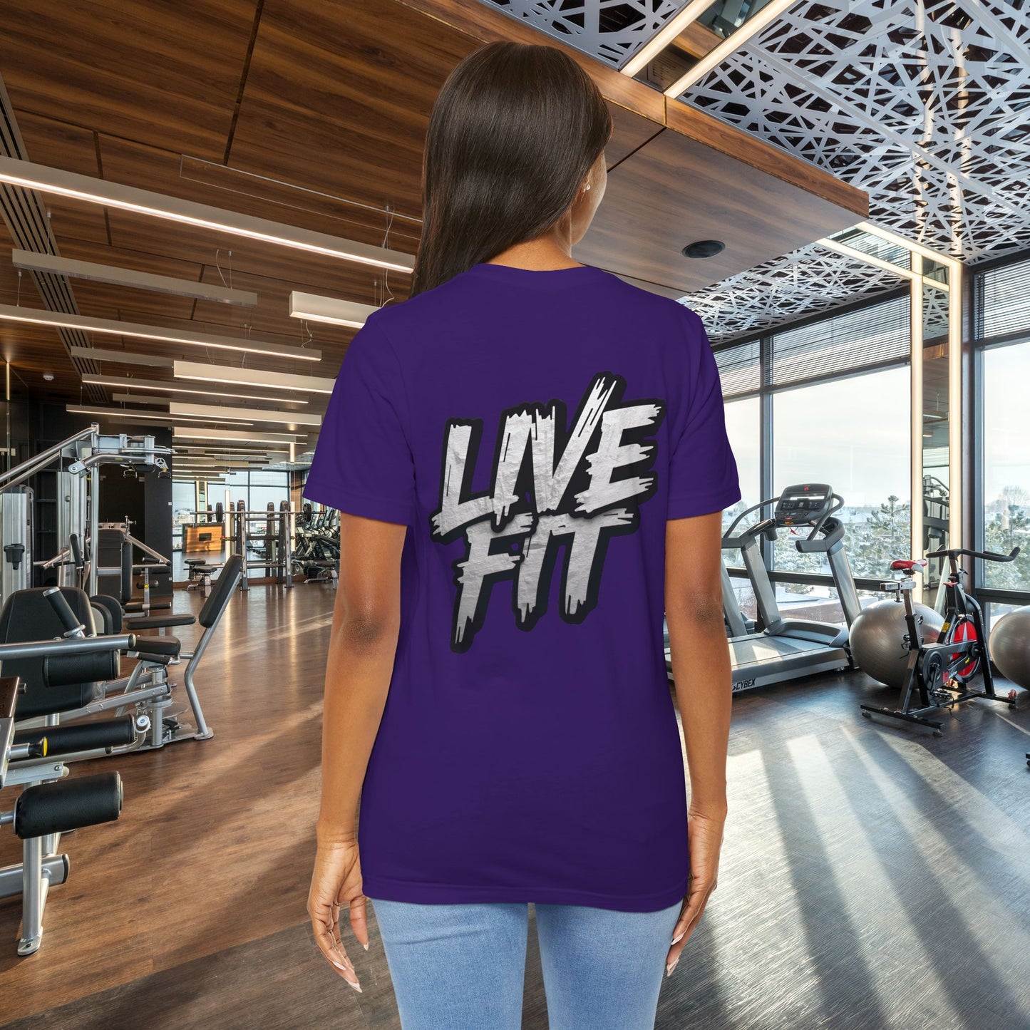 LIVE FIT Unisex Jersey Tee - Fitness Shirt - XS - 4XL -  Workout Apparel -  Motivational T-Shirt - Casual Wear - Gift for Fitness Enthusiasts