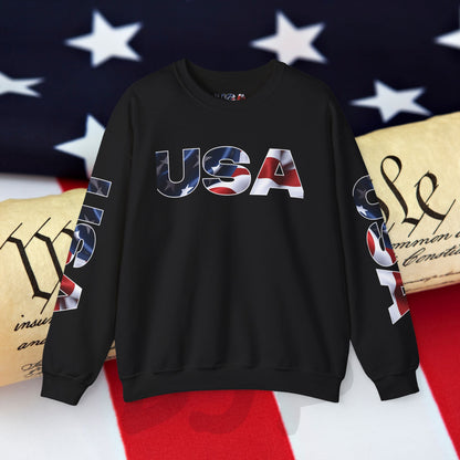 Patriotic USA Crewneck Sweatshirt - Unisex Heavy Blend - American Pride - National Pride Gift - S-5XL