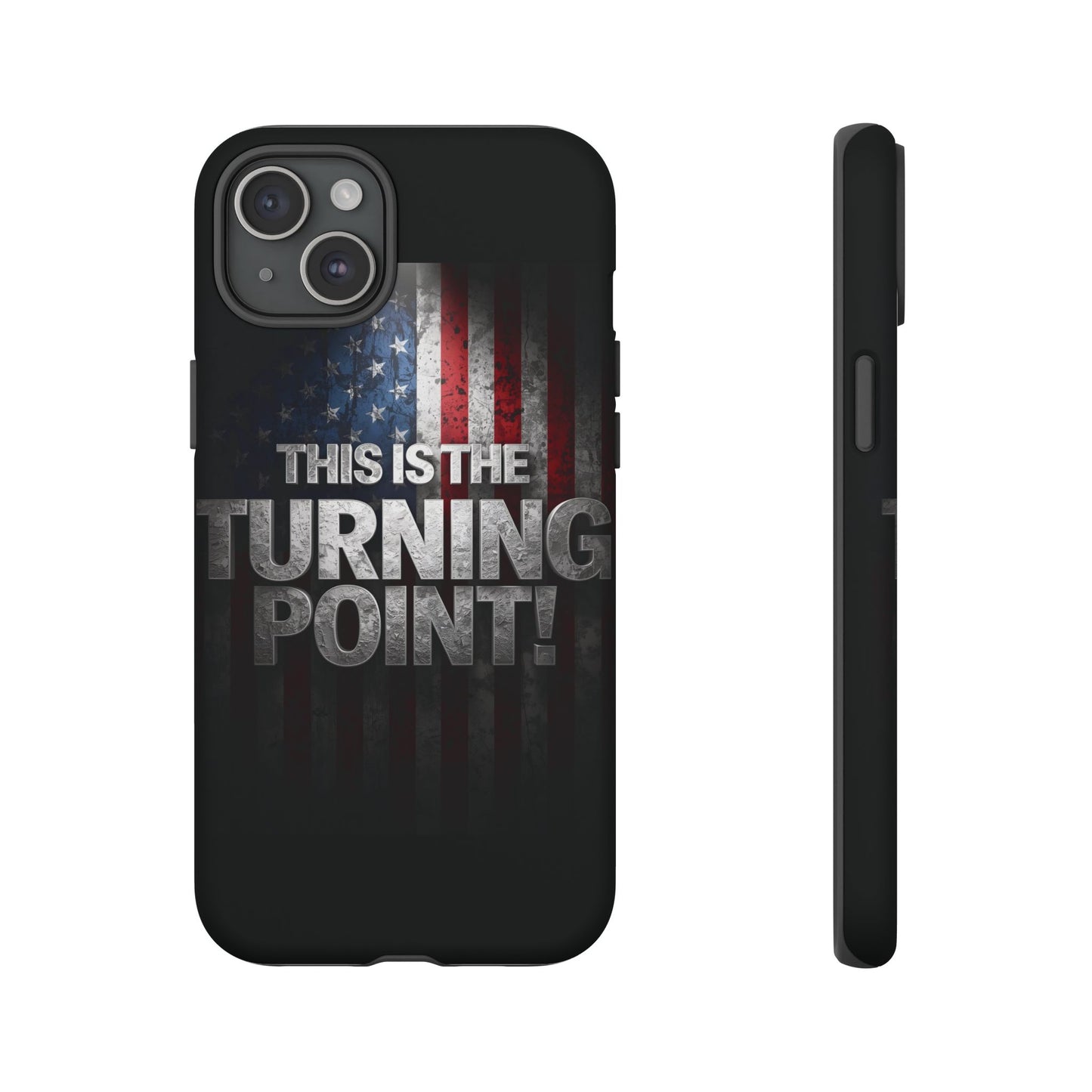 Stunning Patriotic Protective Cell Phone Case -  Charlie Kirk - This Is The Turning Point! - Red White Blue - Beautiful American Flag Backdrop Design - Perfect Gift for Everyday Use, Durable Cover, Stylish Protection