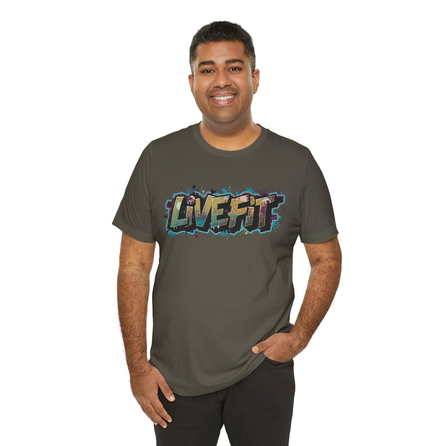 LIVE FIT Graphic Fitness Tee - Motivational Workout Apparel