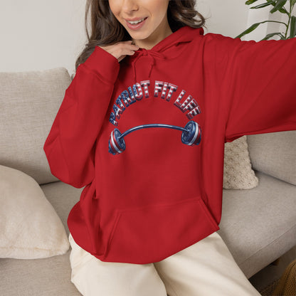 Patriotic Fit Life Hoodie — USA Flag Barbell Fitness Sweatshirt